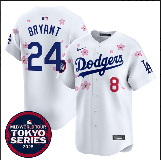 Men Los Angeles Dodgers #24 Bryant Tokyo Series 2025 white Limited Stitched Jersey->los angeles dodgers->MLB Jersey